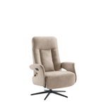 Relaxfauteuil Hamerio van INHOUSE in beige stof met draaivoet en verstelbare rugleuning – verkrijgbaar bij De Ruijtermeubel