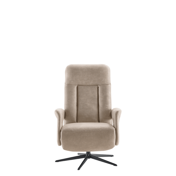 Relaxfauteuil Hamerio van INHOUSE in beige stof met draaivoet en verstelbare rugleuning – verkrijgbaar bij De Ruijtermeubel