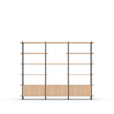 Studio HENK Modular Cabinet MC‑6L wandkast in zwart frame met eiken planken