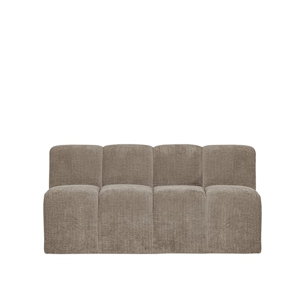 Eetbank Mojo in ribstof met verticale stiksels en modulaire opstelling, model WOOOD