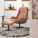 Draaifauteuil Tirona in stof met zwarte draaivoet en verstelbare rug