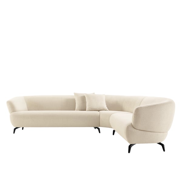 Hoekbank Camerelle, Camerelle bank, design hoekbank, luxe hoekbank, moderne bank licht, hoekbank met metalen poot, Baenks Camerelle, elegante hoekbank, hoekbank stof natural, modulaire hoekbank