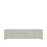 XOOON Noon dressoir in silk grey met metalen onderstel en softclose deuren