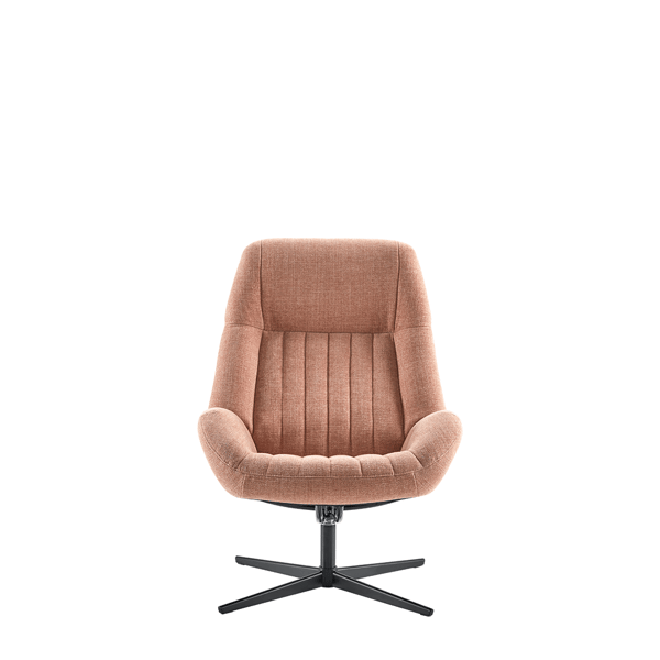 Draaifauteuil Tirona in stof met zwarte draaivoet en verstelbare rug