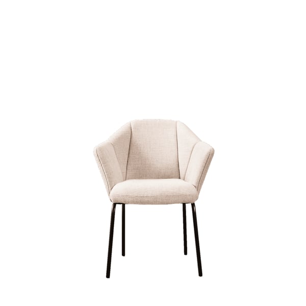 Muk armstoel uit de De Ruijter Collectie met zachte bekleding en metalen poten – verkrijgbaar bij De Ruijtermeubel