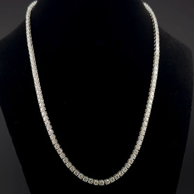 14K White Gold 17ct round Round Diamond Tennis Necklace in 14k White Gold — Lab-grown diamond jewelry from RVR Collective