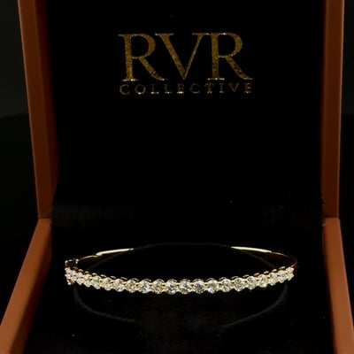 18K Yellow Gold 3ct round 3ct Round Diamond Bracelet In 18k Yellow Gold — Lab-grown diamond jewelry from RVR Collective