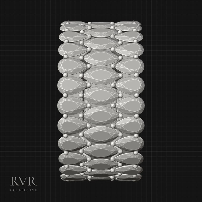 CAD front elevation of the stack