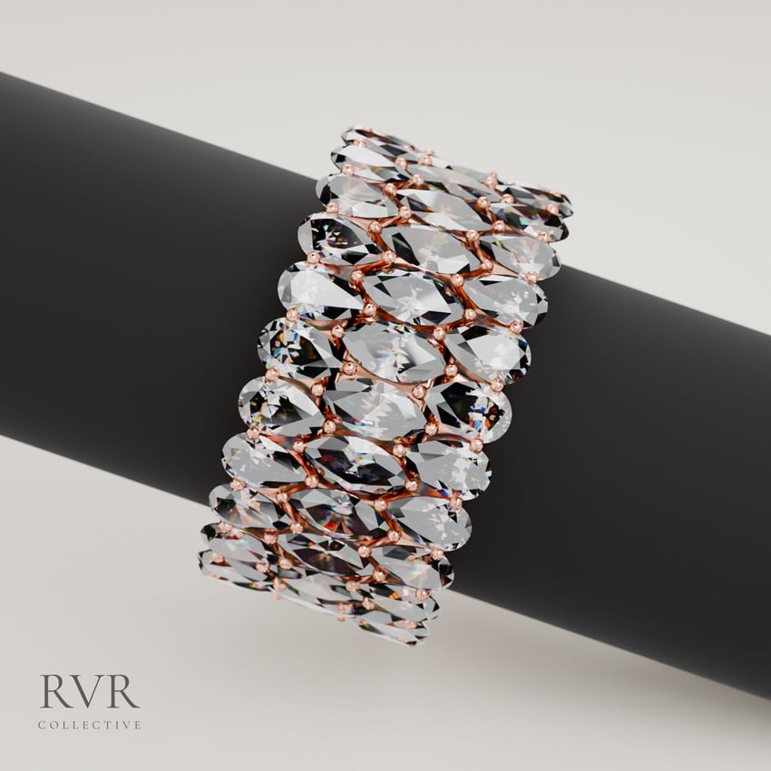 The stack on a black velvet display finger