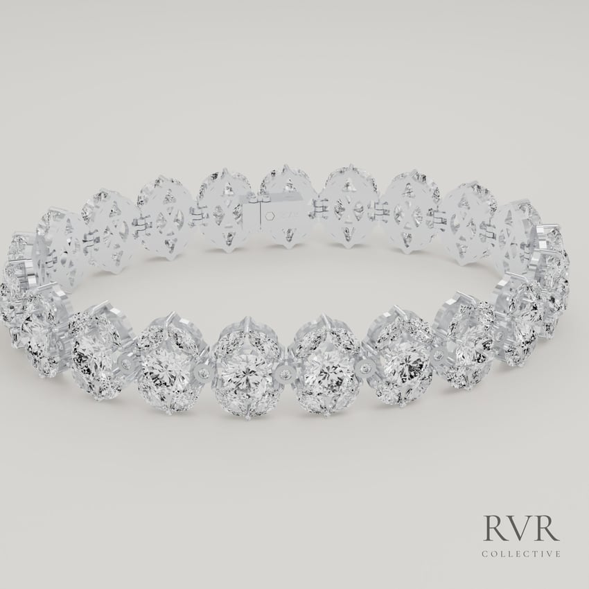 The full bracelet lying on its side