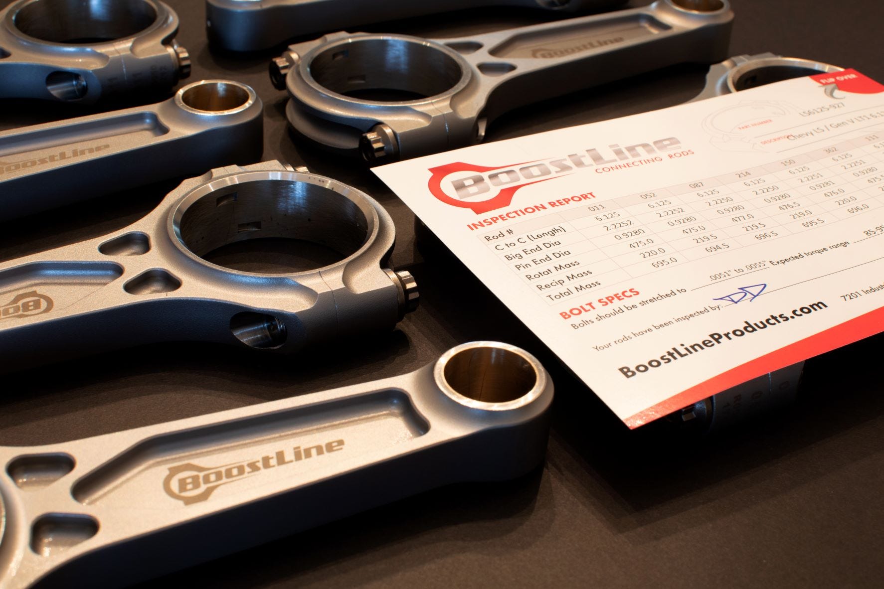 BoostLine connecting rods inspection card