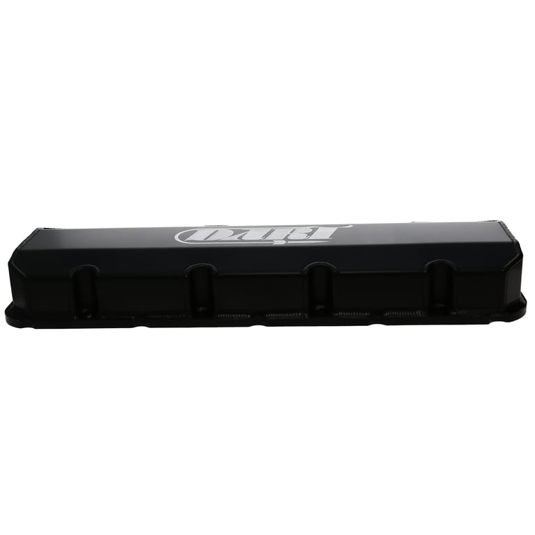 BBC Fabricated Aluminum Valve Cover Set W/ Logo Black Anodized