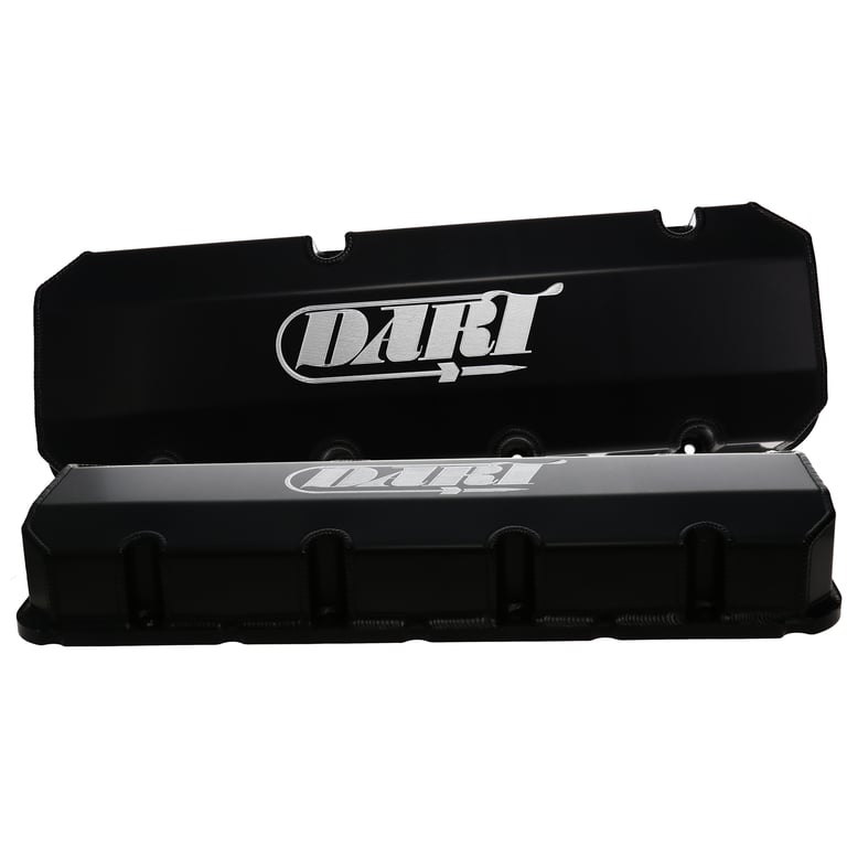 BBC Fabricated Aluminum Valve Cover Set W/ Logo Black Anodized