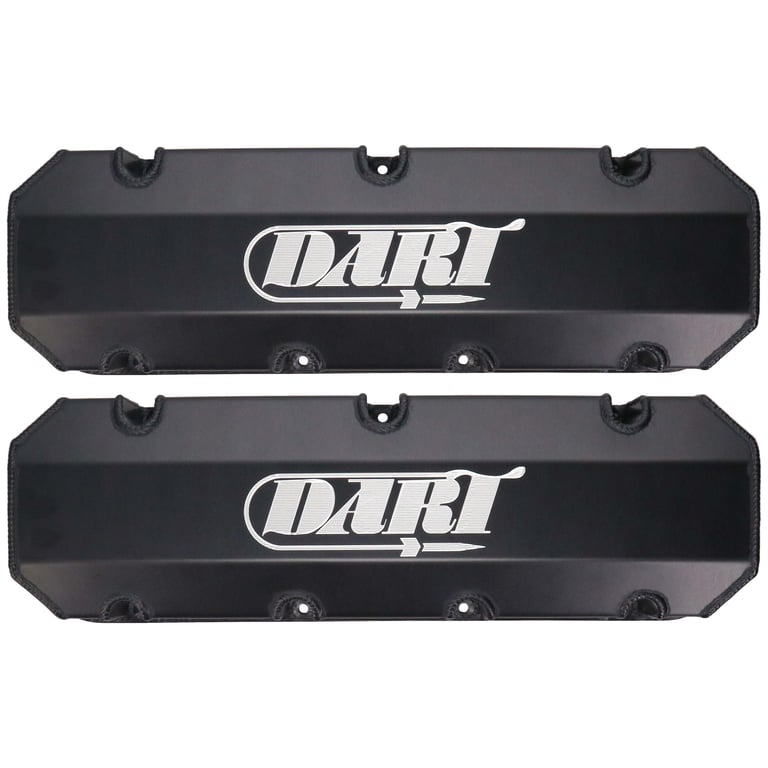 BBC Fabricated Aluminum Valve Cover Set W/ Logo Black Anodized