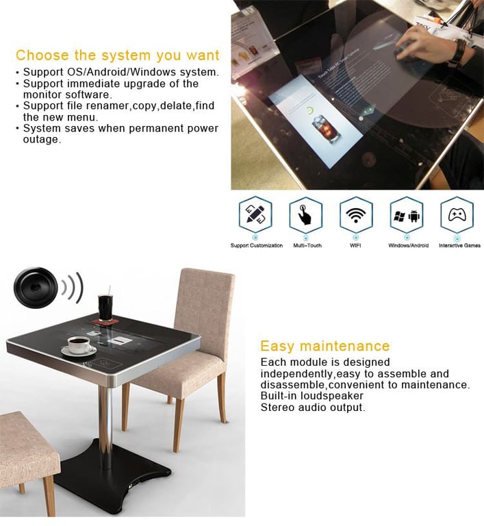 Model Number: MWE878 Waterproof Interactive Coffee Table  