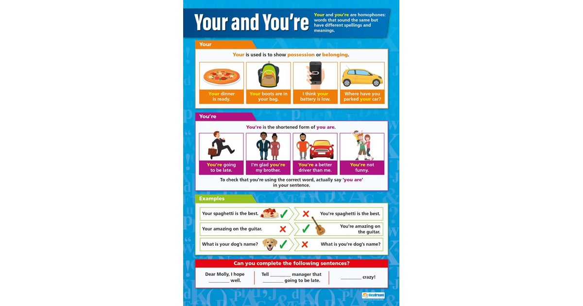 Your and You're Poster - Daydream Education