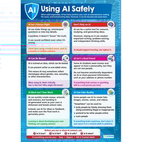 Digital Safety (Secondary) Posters - Set of 5 Plus Free AI Poster