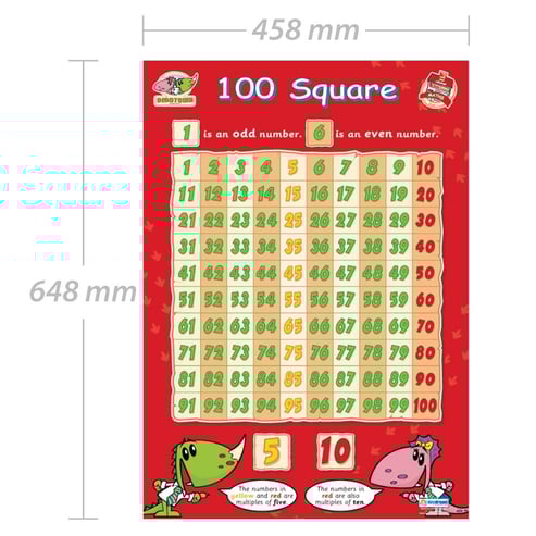 100 Square Poster