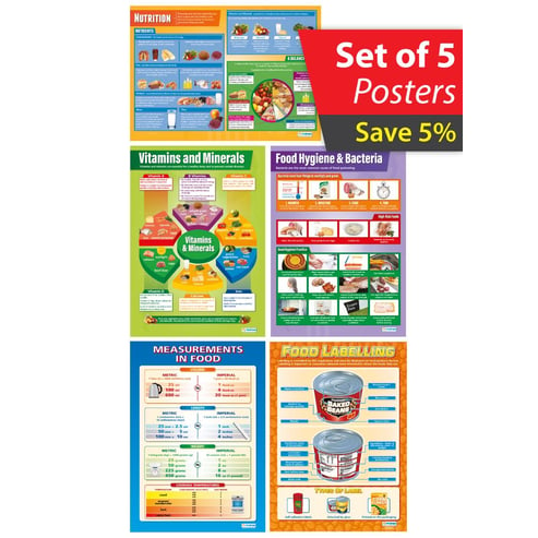 Food Prep and Nutrition Posters - Set of 5 