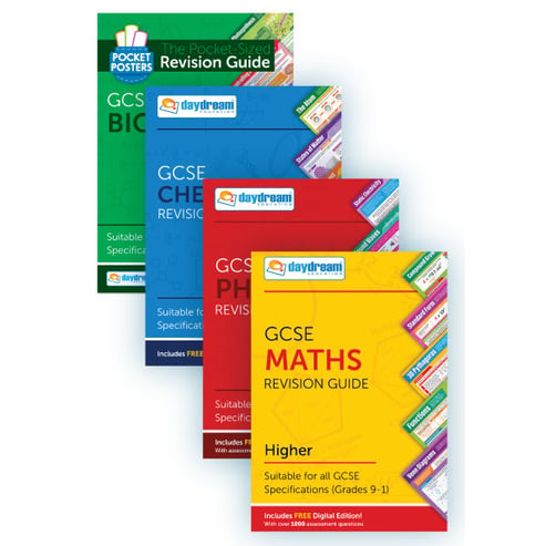 GCSE Maths (Higher), Biology, Chemistry & Physics Study Pack