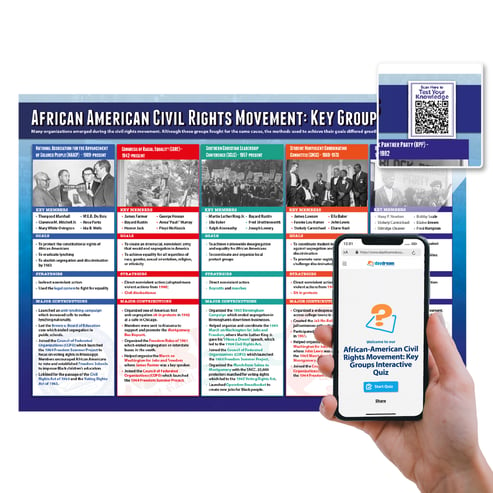 African American Civil Rights: Key Groups Poster