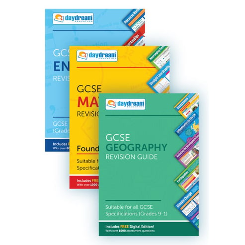 GCSE English, Maths (Foundation) & Geography Study Pack