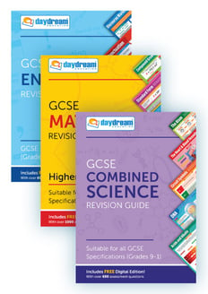 GCSE English, Maths (Higher) & Science Revision Guide Study Pack