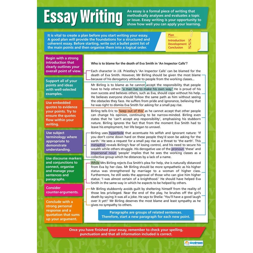 Essay Writing Poster - Daydream Education