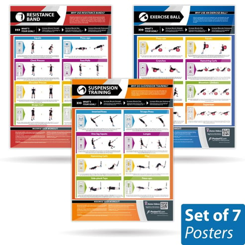 Functional Movement Gym Posters - Set of 7