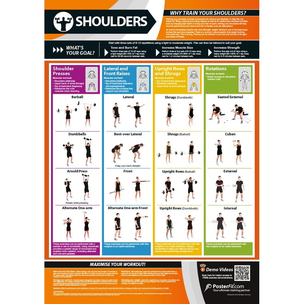 Shoulders Exercise Gym Poster - Innovative Gym & Fitness Charts