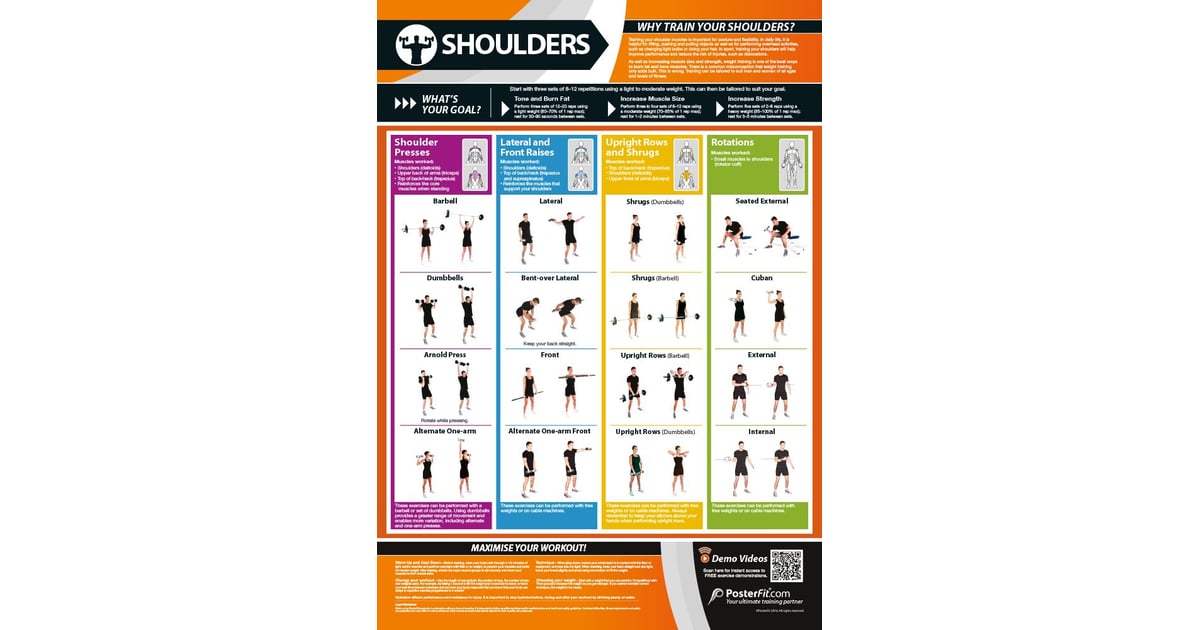 Shoulders Exercise Gym Poster Innovative Gym Fitness Charts