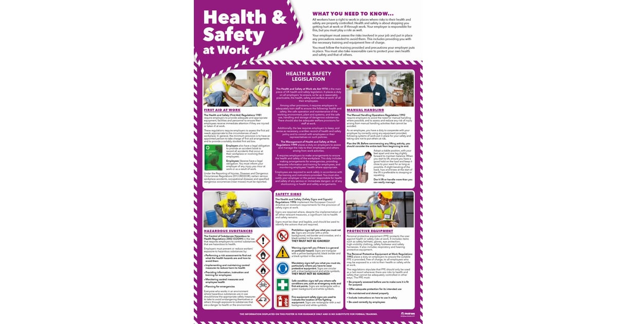 Health & Safety at Work Poster - Daydream Education
