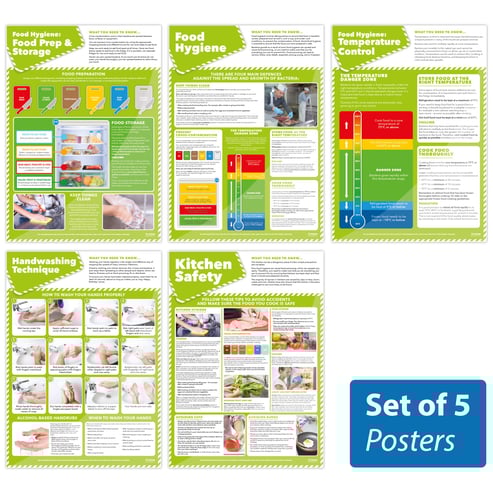 Food Hygiene Posters - Set of 5