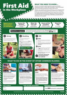 First Aid in the Workplace poster