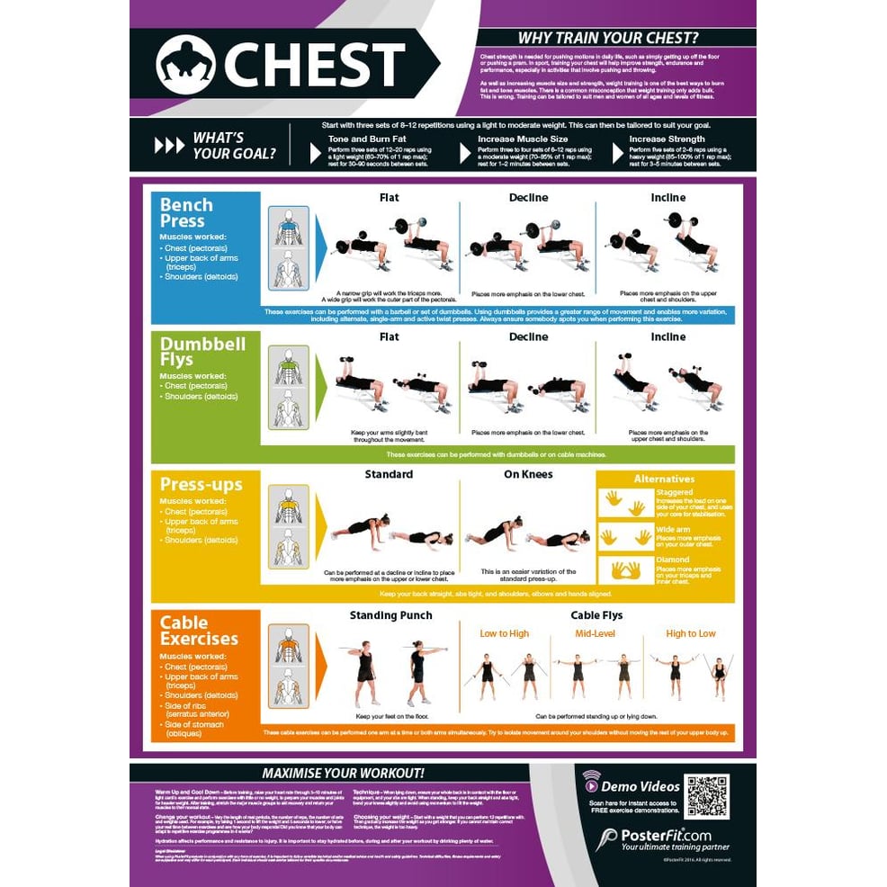 Chest Exercise Poster - Innovative Gym & Fitness Charts
