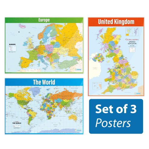 Maps Posters - Set of 3 