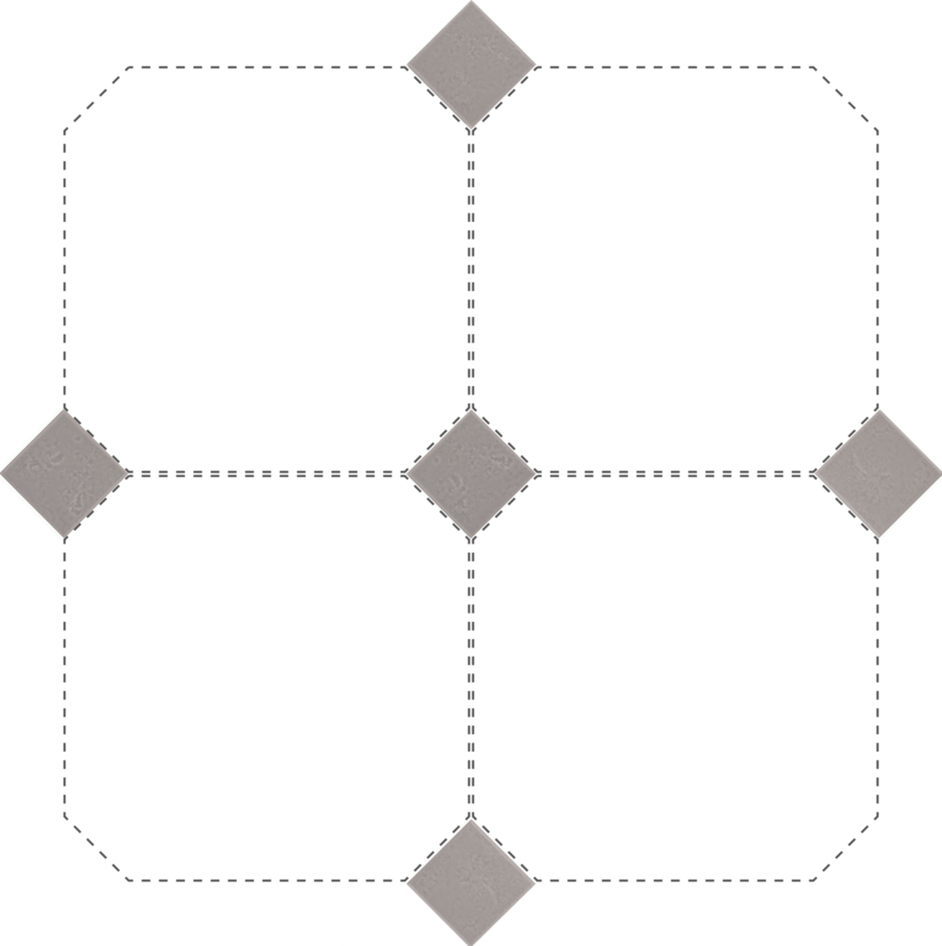 Taco Gris Mate 4,6X4,6cm.