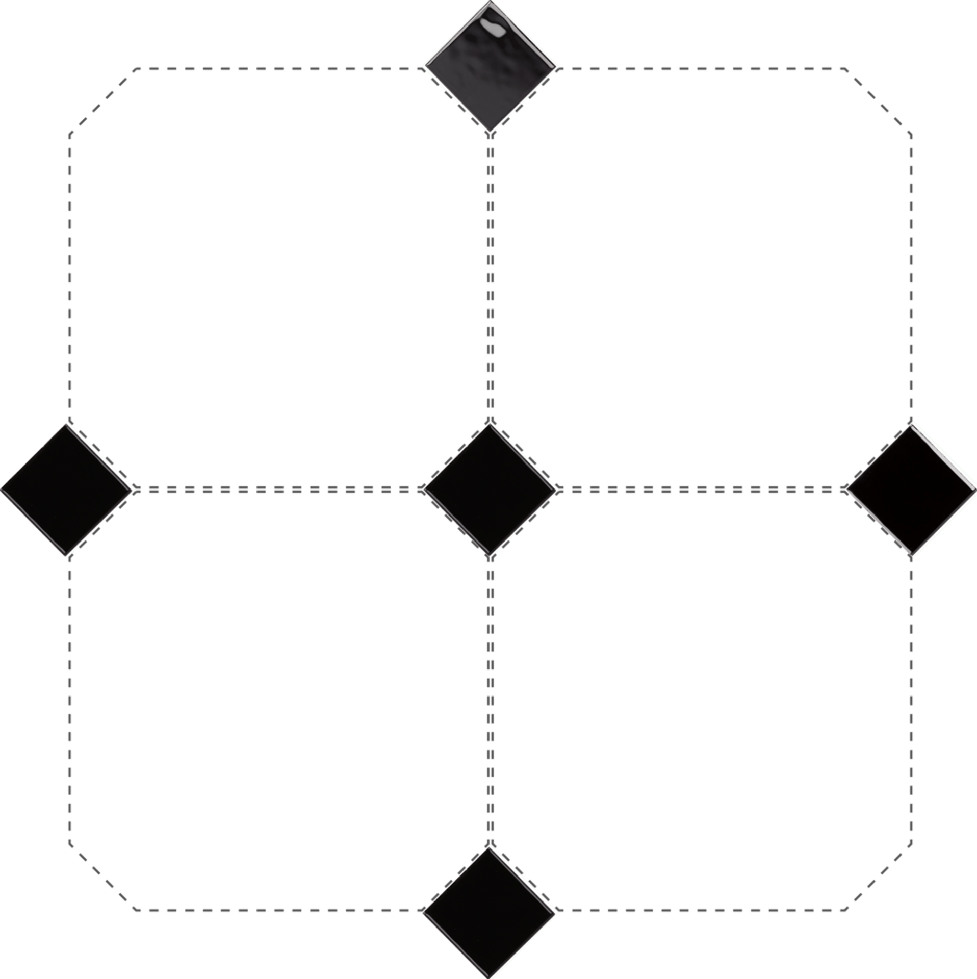 Taco Negro Brillo 4,6X4,6cm.