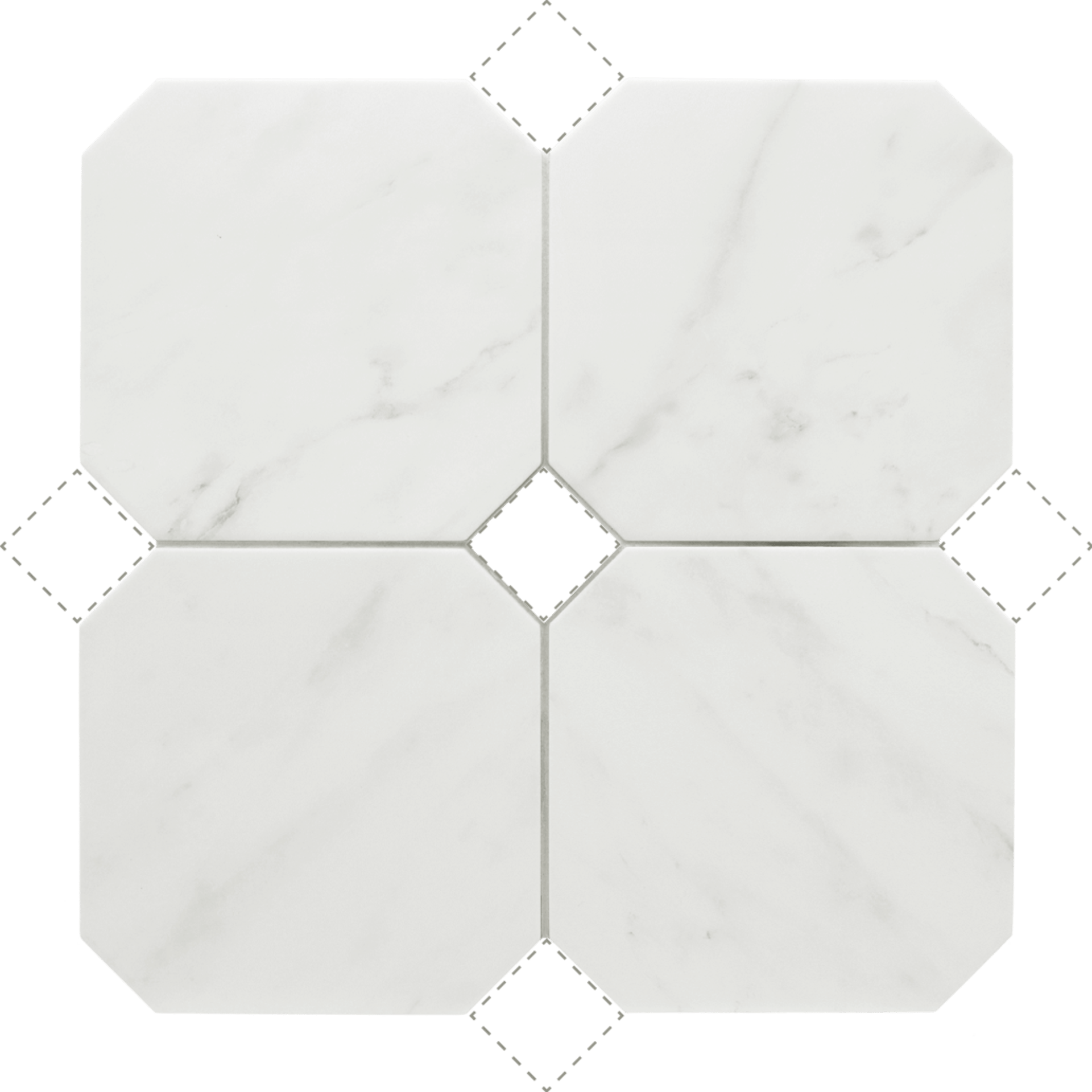 Octagon Marmol Blanco 20X20cm.