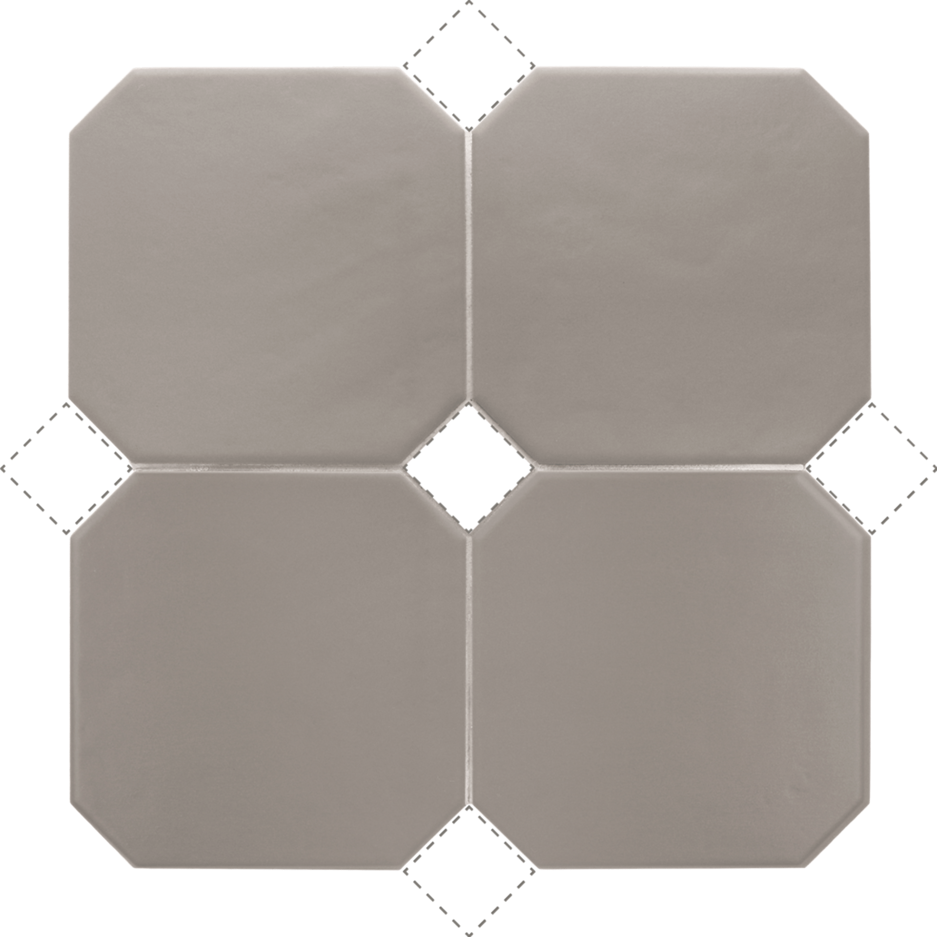 Octagon Gris Mate 20X20cm.
