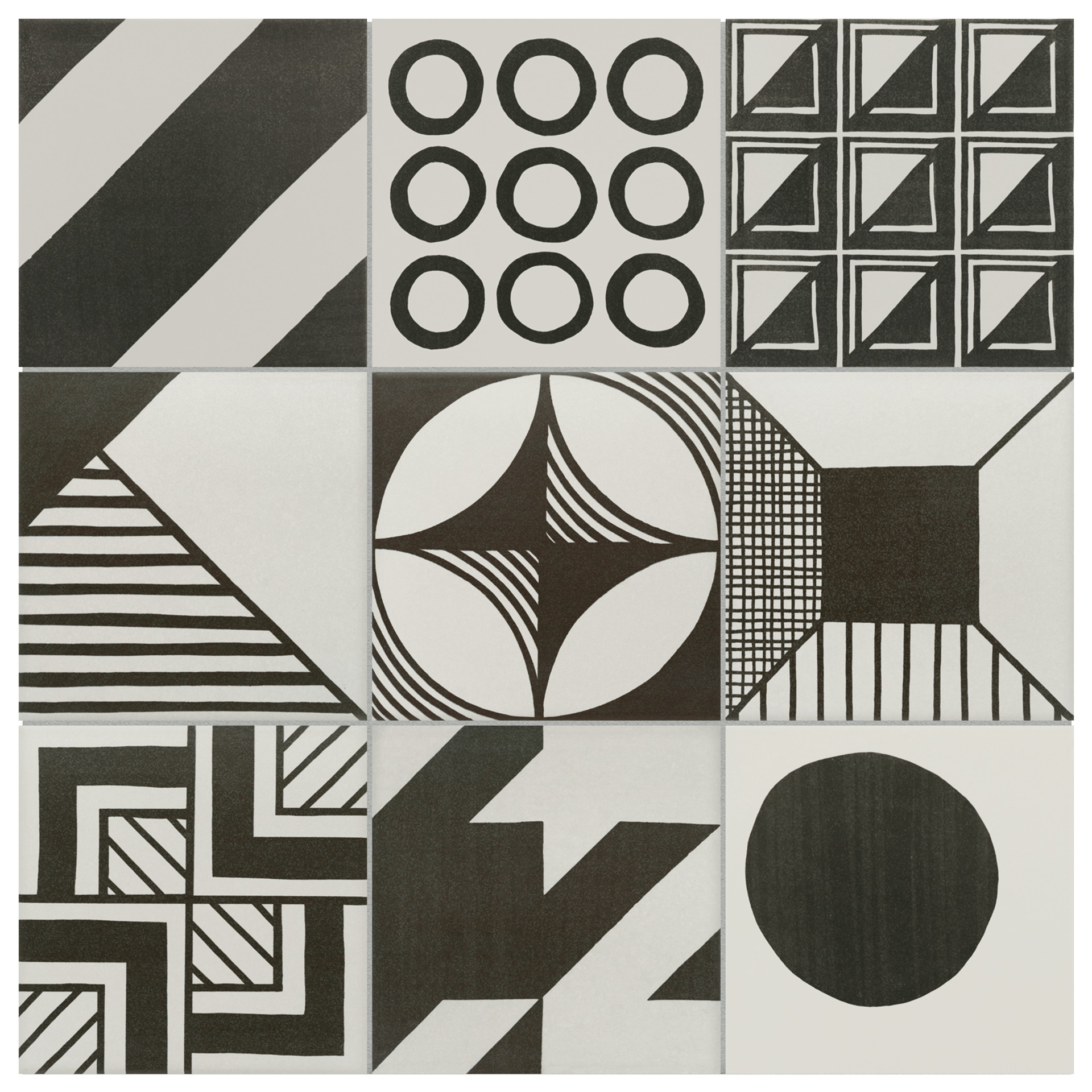 Caprice Patchwork B&W 20X20cm.