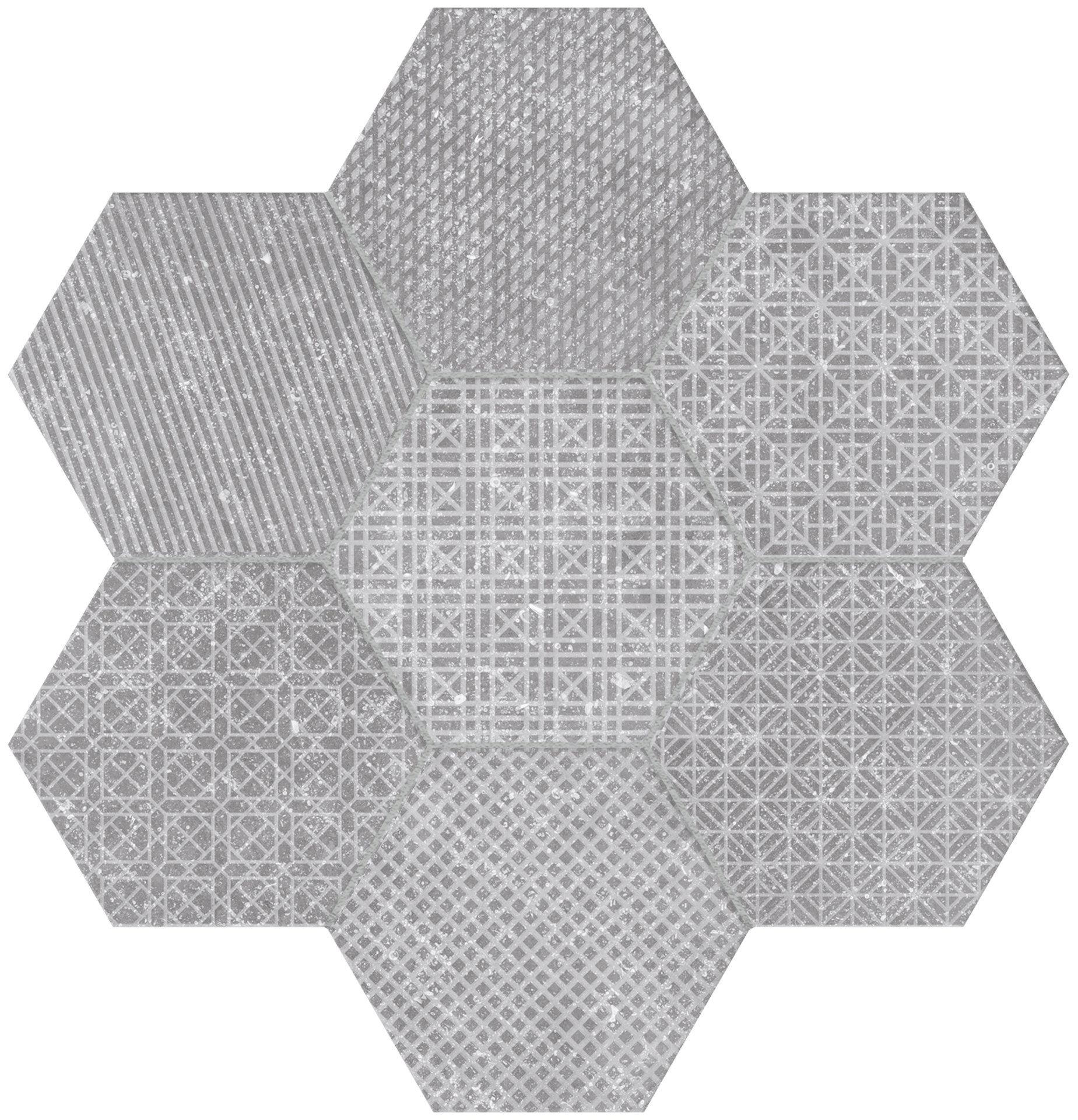 Coralstone Hexagon Melange Grey 29,2X25,4cm.