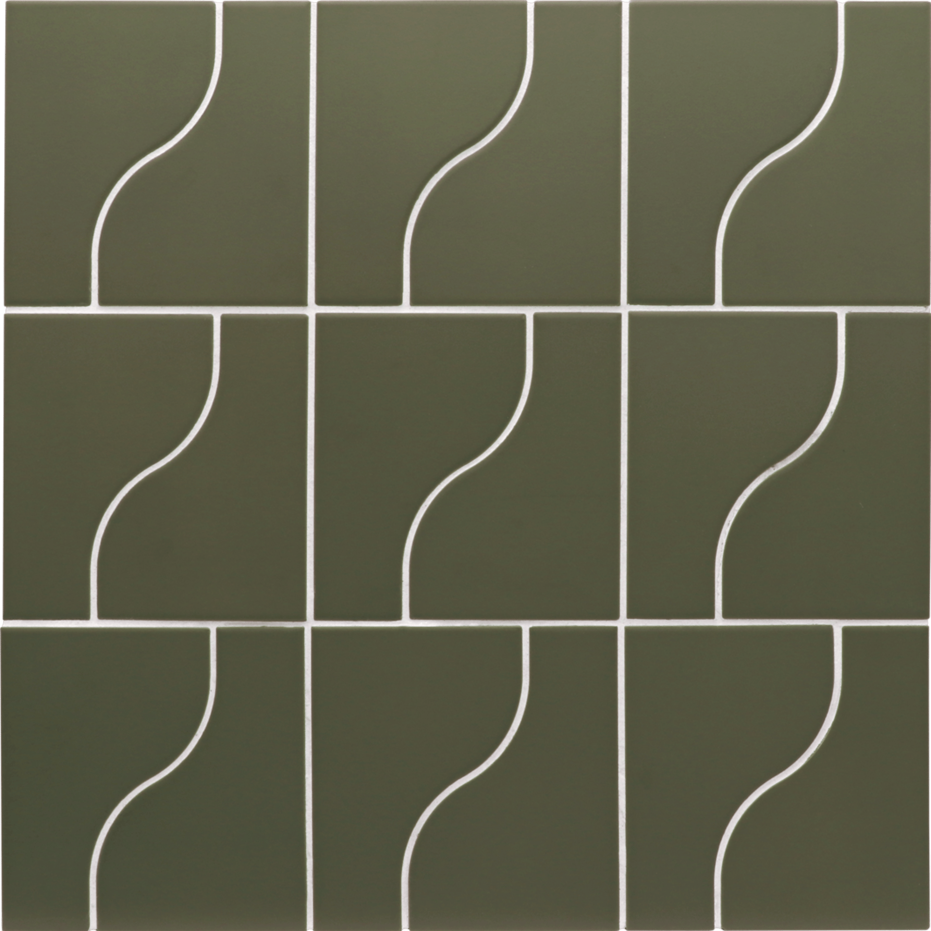 Curve Garden Green Matt 8,3X12cm.