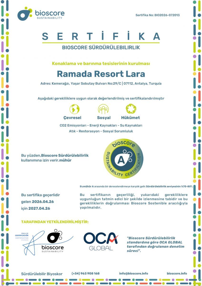 Bioscore Sustainability Certificate