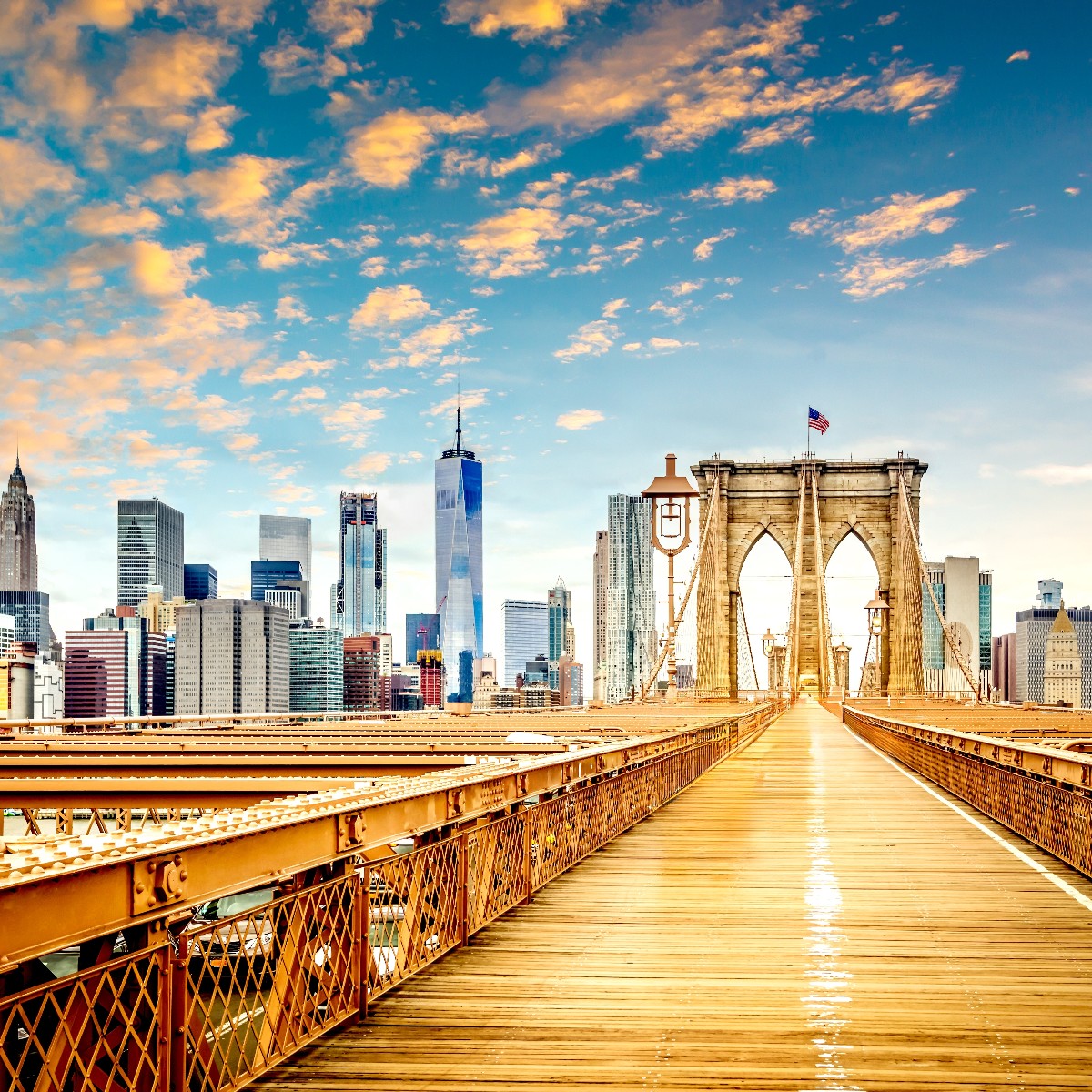 Brooklyn Bridge, Skyline von New York City USA