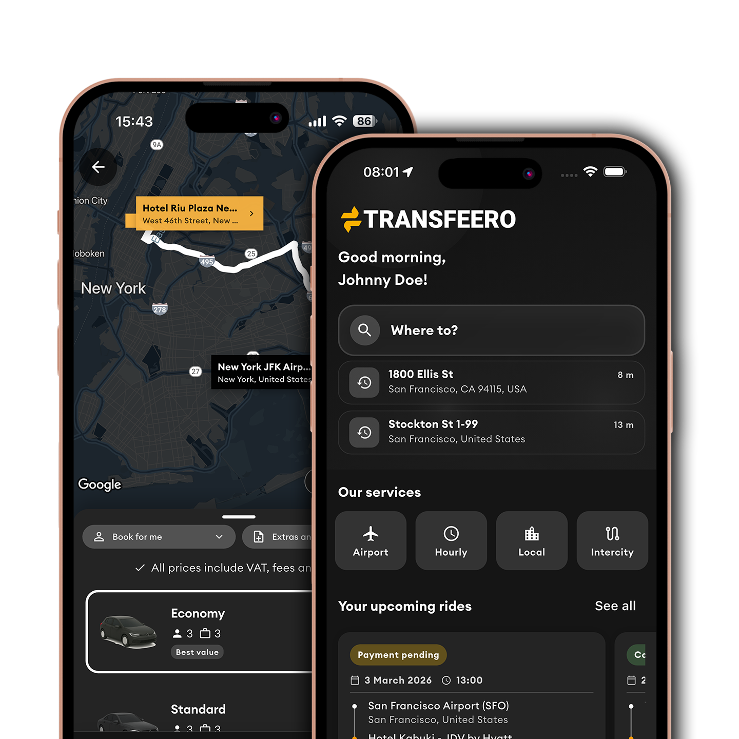 Transfeero app interface