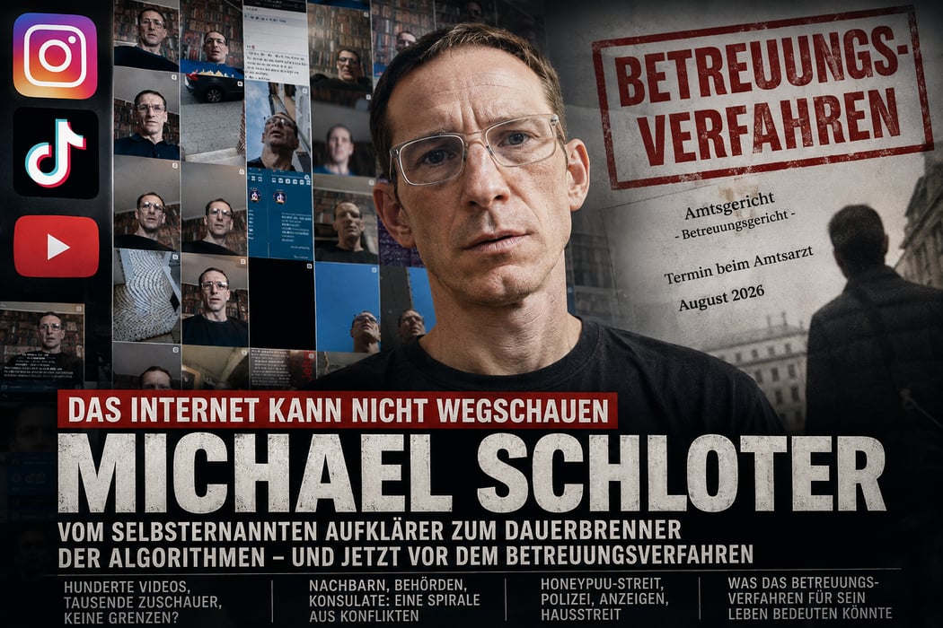 Ein Mann im Fokus der Netzgemeinde: Michael Willi Schloter dokumentiert seinen Alltag in Mönchengladbach nahezu lückenlos auf Social-Media-Plattformen.