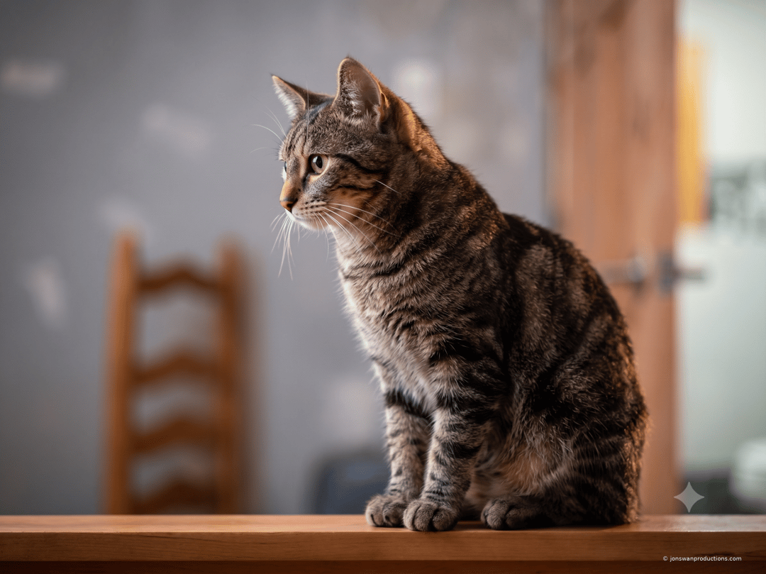 Ringo, a lost cat, waiting to be reunited with his owners