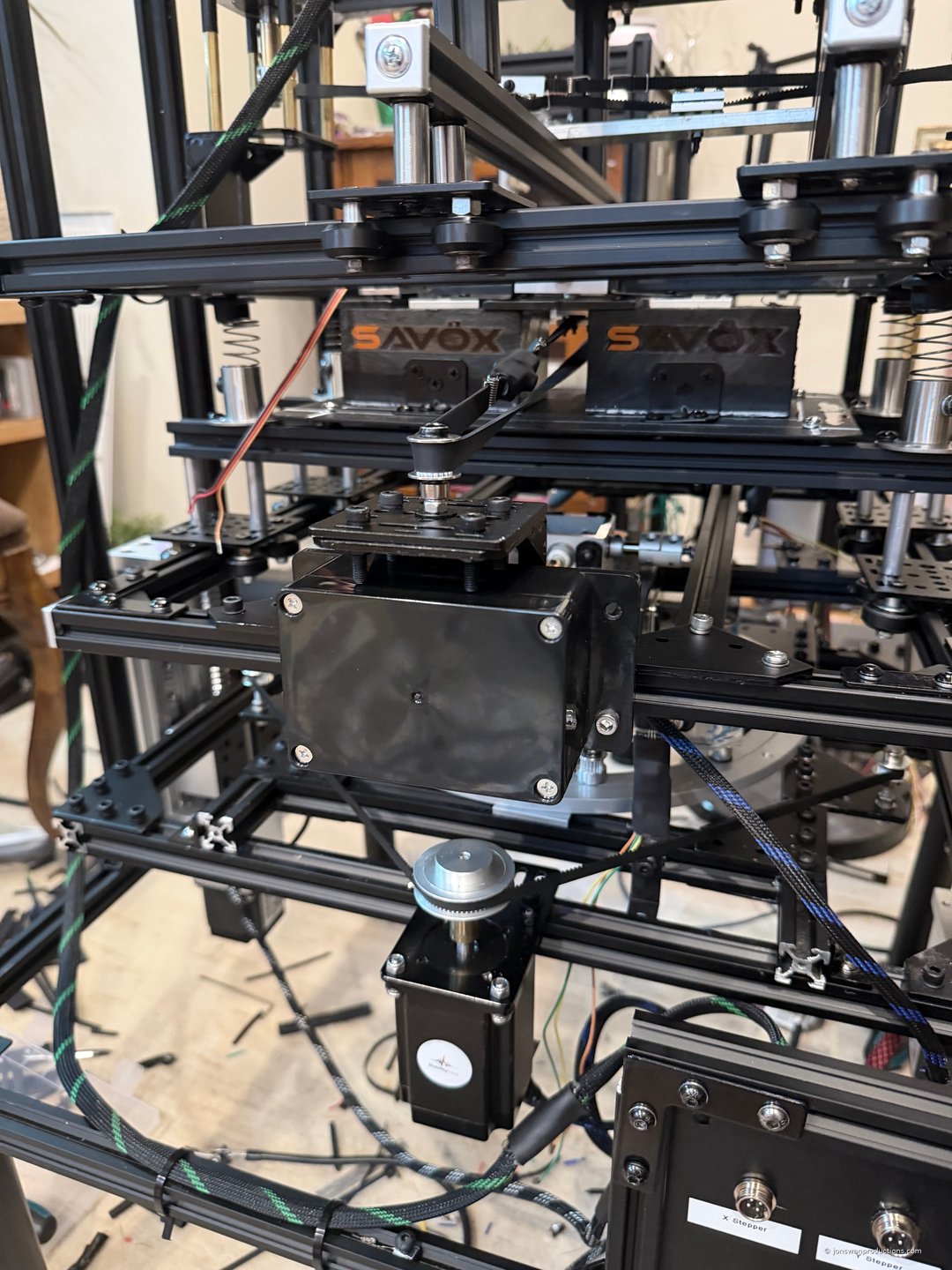 X axis counterweight made from BB-filled container