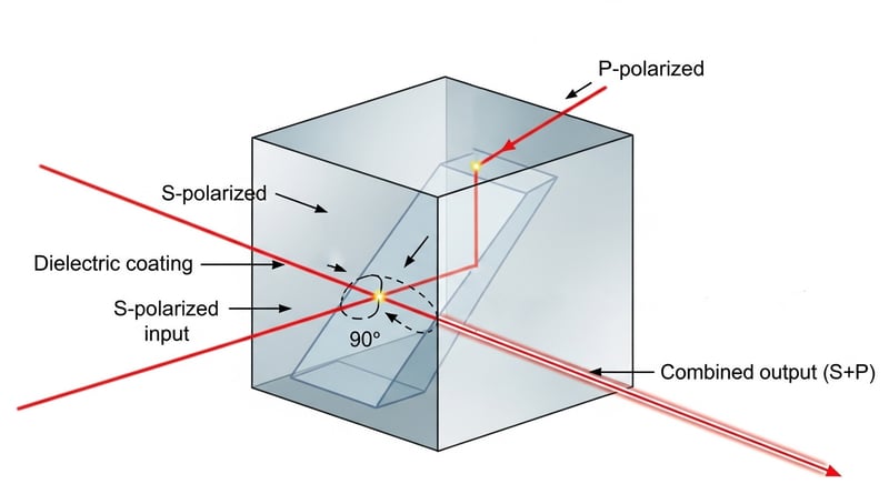 PBS Cube Beam Combining Diagram